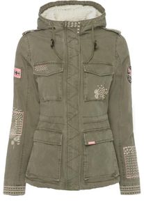 Superdry, Damen Cargojacke 'Rookie Dakota', Beige / Khaki / Pastellpink
