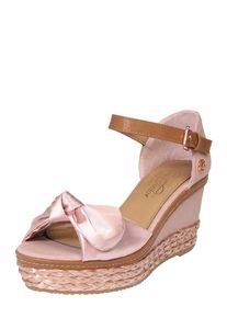 Tom Tailor, Damen Keilsandale mit Schleife, Rosé