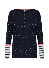 Esprit, Damen Pullover, Navy / Weiß