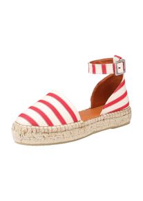 EDITED, Damen Espadrille 'Estella', Rot / Wei&szlig;