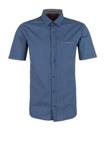 s.Oliver RED LABEL, Herren Kurzarmhemd, Blau / Grau
