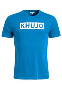 Khujo, Herren T-Shirt 'Charo', Royalblau / Weiß
