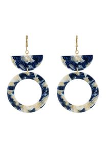 Fräulein Wunder Fräulein Wunder, Damen Ohrringe 'Alina', Creme / Blau