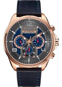 Police, Herren Uhr 'Durdle, PL15658JSR.03', Nachtblau / Rosegold