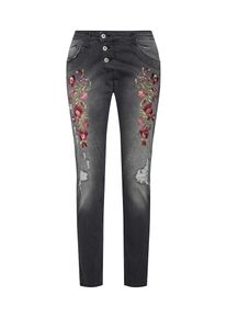 PLEASE, Damen Regular Jeans, Dunkelgrau