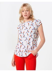 Street One, Damen Blusenshirt, Blau / Hellrot / Wei&szlig;