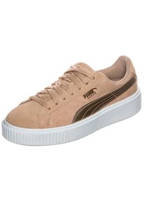 Puma, Damen 'Suede Platform Metallic Safari' Sneaker, Sand / Gold