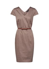 comma, Damen Kleid, Dunkelbeige / Weiß