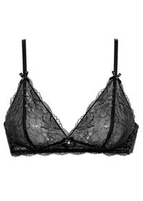 Lascana, Damen Triangel-BH ohne Bügel, Schwarz
