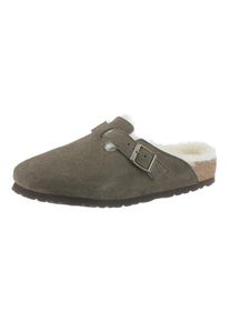 Birkenstock, Damen Pantoffel 'Boston', Taupe / Wei&szlig;