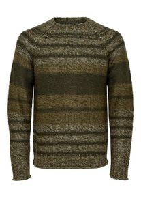 Only & Sons Only & Sons, Herren Strickpullover, Braun / Oliv / Schwarz