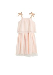 Mango Kids, Mädchen Kleid 'Strapi-R', Hellbeige / Hellpink