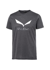 Salewa, Herren Shirt 'Solidlogo', Graumeliert / Weiß