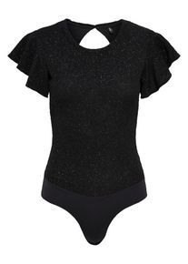 Only, Damen Detailreicher Body, Schwarz / Silber