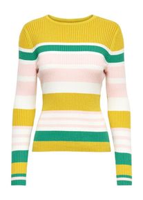 Only, Damen Pullover, Goldgelb / Grün / Pastellpink / Weiß