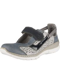 Rieker, Damen Slipper, Rauchblau / Silbergrau