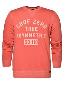 Code-Zero, Herren Sweatshirt 'Batten', Hellgrau / Koralle