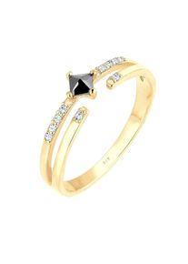 Elli, Damen Ring, Gold / Schwarz / Weiß