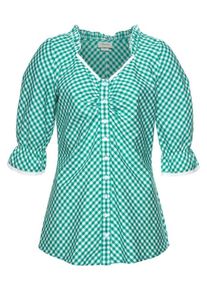 Boysen's BOYSEN'S, Damen Karobluse, Gr&uuml;n / Wei&szlig;