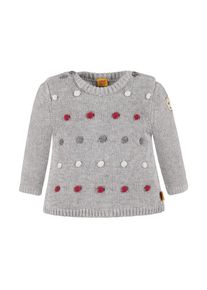 Steiff, M&auml;dchen Pullover, Grau / Rot / Wei&szlig;