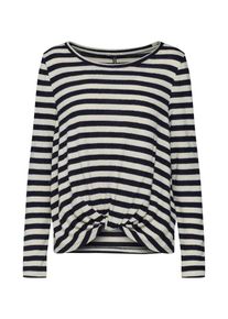 Only, Damen Pullover 'onlALMA L/S KNOT TOP JRS', Beige / Nachtblau