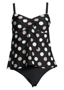 Lascana, Damen B&uuml;gel-Tankini, Beige / Schwarz / Wei&szlig;