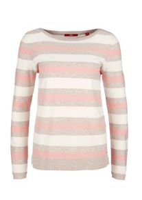 s.Oliver RED LABEL, Damen Pullover, Hellbraun / Altrosa / Wei&szlig;