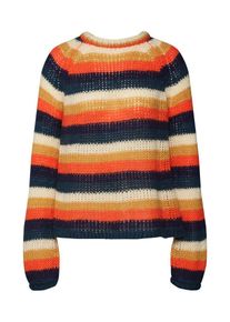 Vila, Damen Pullover, Beige / Blau / Orange