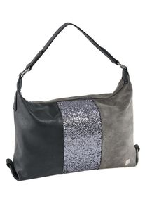 Heine, Damen Tasche, Dunkelgrau / Schwarz / Silber