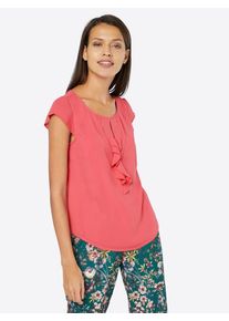 comma, Damen Unifarbene Bluse, Rosé