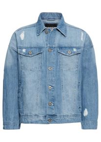Urban Classics, Herren Jacke 'Ripped Denim Jacket', Blue Denim