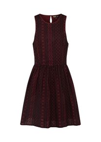 Superdry, Damen Kleid 'ELOISE SCHIFFLI RACER DRESS', Burgunder / Schwarz