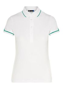 J. Lindeberg J.Lindeberg, Damen Poloshirt 'W Leana Lux', Smaragd / Wei&szlig;