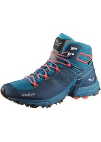 Salewa, Damen Wanderschuhe 'WS Alpenrose Ultra Mid GTX', Marine / Himmelblau / Koralle