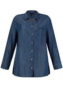 Ulla Popken, Damen Bluse, Blue Denim