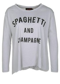 miss goodlife, Damen Longsleeve 'SPAGHETTI', Hellgrau / Schwarz