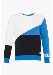 PLUS EIGHTEEN, Herren Sweatshirt, Blau / Schwarz / Offwhite