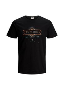 Jack & Jones JACK & JONES, Herren T-Shirt, Pastellblau / Orange / Schwarz