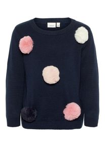 name it, M&auml;dchen Pullover, Nachtblau / Puder / Hellpink