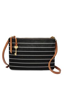 Fossil, Damen Umhängetasche 'Devon', Cognac / Schwarz / Weiß