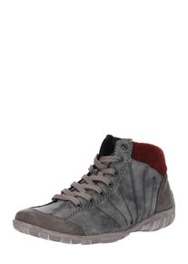Rieker, Damen Sneaker, Grau / Greige / Dunkelrot
