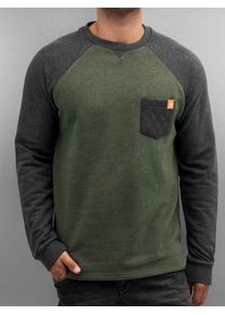 Just Rhyse, Herren Pullover 'Raglan', Graumeliert / Gr&uuml;nmeliert