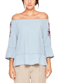 s.Oliver RED LABEL, Damen Bluse, Hellblau / Rot