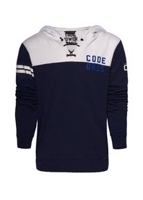 Code-Zero, Herren Kapuzen-Sweatshirt 'HULL', Blau / Wei&szlig;