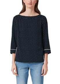 s.Oliver RED LABEL, Damen Bluse, Nachtblau / Weiß