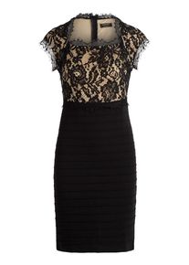 Apart, Damen Cocktailkleid, Beige / Schwarz