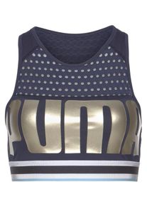 Puma, Damen Sport-Bustier, Blau / Gold