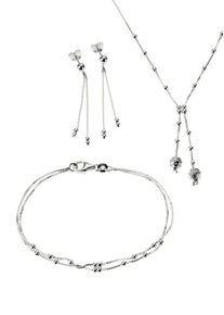 Firetti, Damen Schmuckset: Halskette, Armband und Ohrstecker (Set 4tlg.), Silber