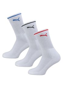 Puma, Herren Sportsocken 'Crew', Blau / Rot / Schwarz / Wei&szlig;