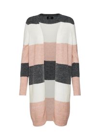 Only, Damen Cardigan 'MEREDITH', Dunkelgrau / Wei&szlig;